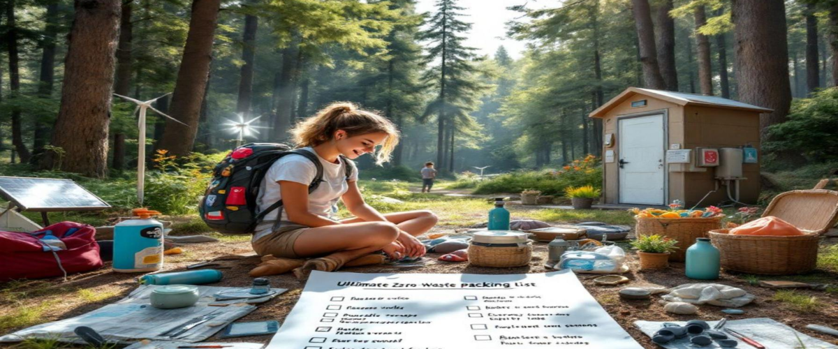 Zero-waste camping packing list, essential items for zero-waste camping, sustainable camping checklist, eco-friendly camping gear list, zero-waste camping essentials