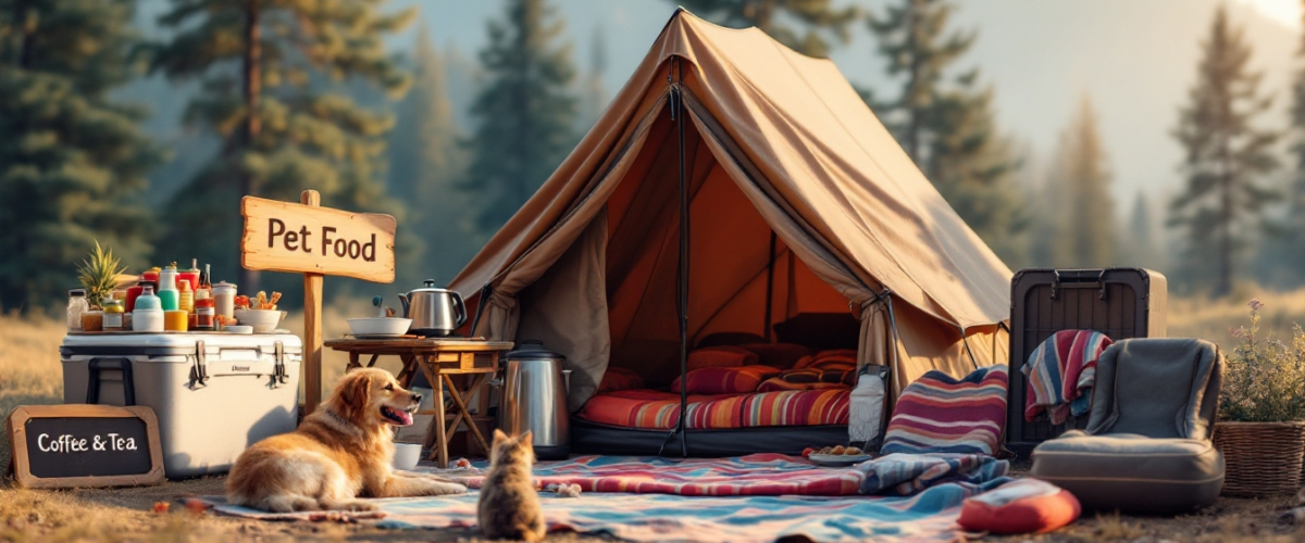 Packing list for camping with pets, essential gear for camping with dogs, pet camping preparation, pet-friendly camping essentials, camping gear for pets